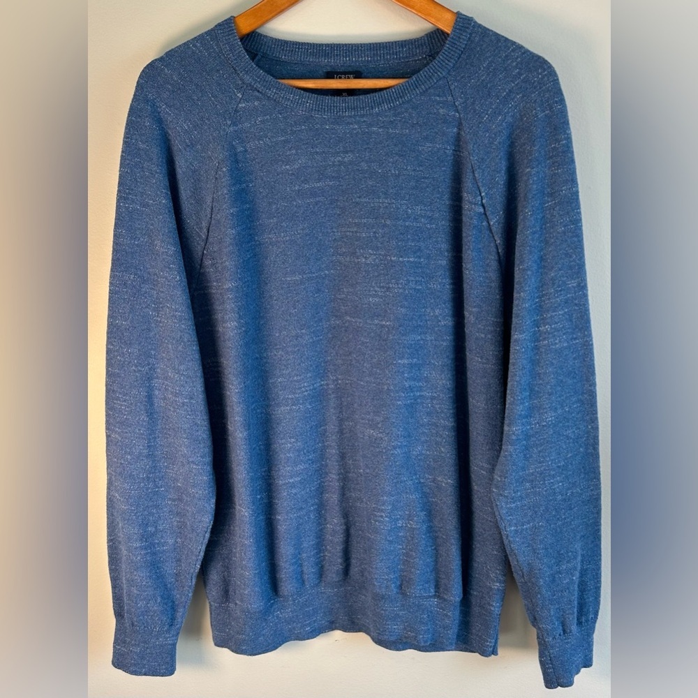 J Crew Sweater Mens Size Size XL Heathered Blue Pullover Crewneck Cotton